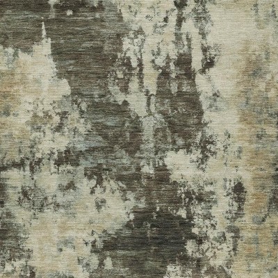 HomeRoots 3' X 5' Brown And Beige Abstract Washable Indoor Outdoor Area Rug