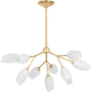 Troy Lighting Aldean 9 - Light Chandelier in  Vintage Gold Leaf Cloud Shade - 1 of 1