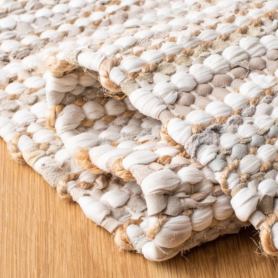 Beige and Multicolor Handmade Cowhide Area Rug, 2' x 3'