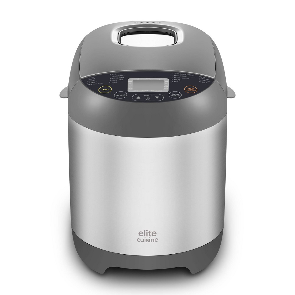 Photos - Breadmaker Elite Cuisine 2lbs Programmable Bread Machine with 19 Pre-sets Stainless Steel