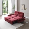 TiramisuBest 3-in-1 Sleeper Sofa Bed with Pull-Out Couch and Linen Chaise, Comfortable Sofa Sleeper for Living Room,Beige - 2 of 4