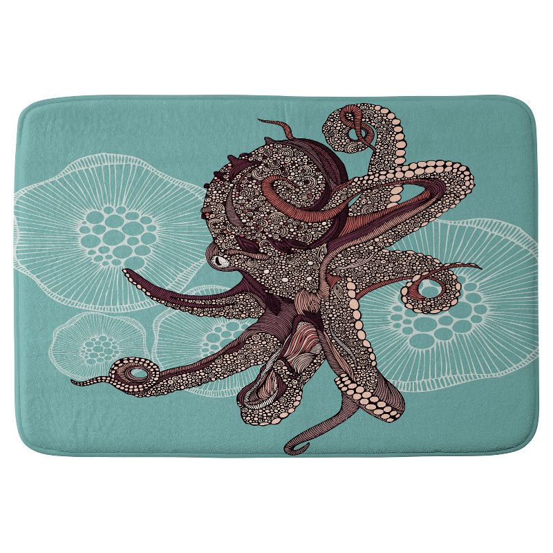 Valentina Ramos Octopus Bloom Cushion Bath Mat Blue - Deny Designs, 1 of 6
