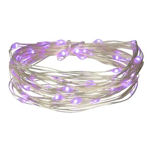 Northlight Micro Fairy Christmas Lights - Purple LED - 16' Copper Wire - 50ct - 1 of 4