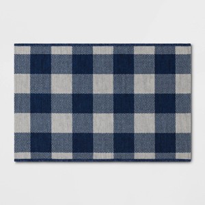 2'x3' Machine Washable Oversized Gingham Handwoven Scatter Accent Rug - Room Essentials™ - 1 of 4