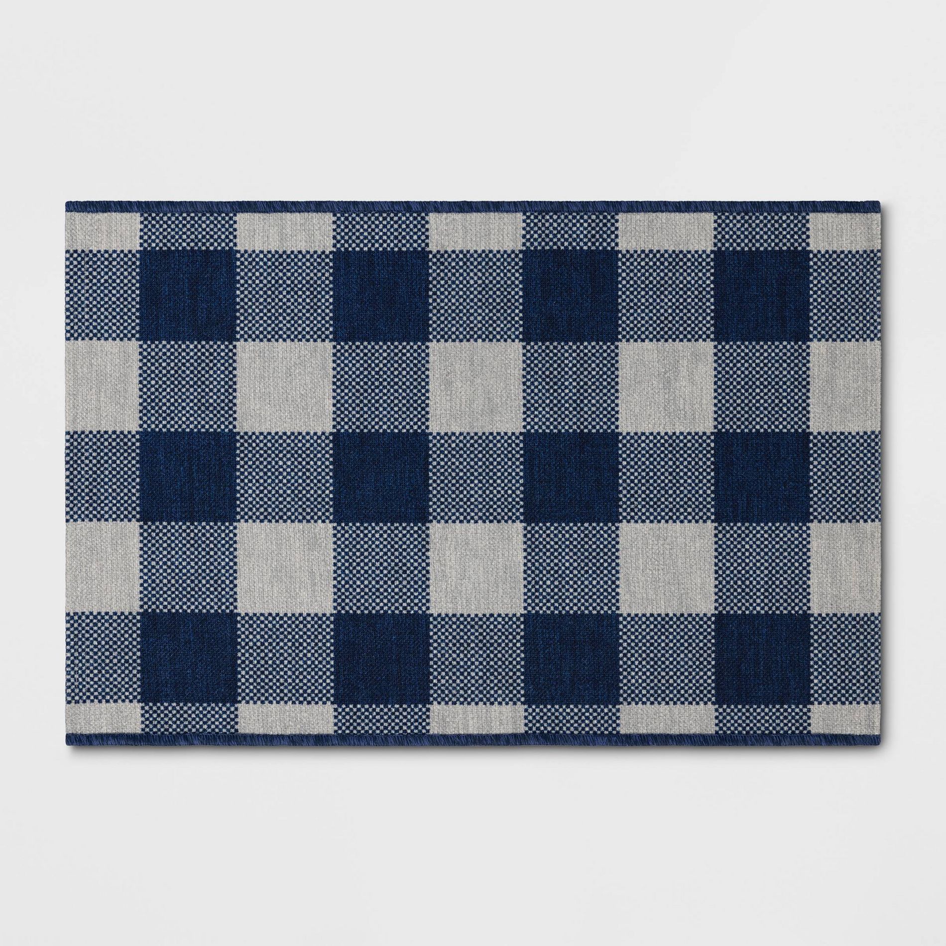 2'x3' Machine Washable Oversized Gingham Handwoven Scatter Accent Rug - Room Essentials™
