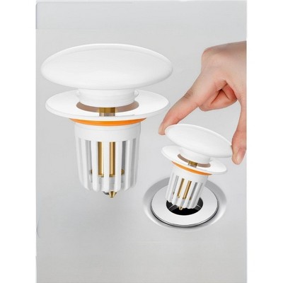 1 ceramic universal size pop-up sink strainer, brass strainer, leak-proof, clog-proof, insect-proof, with hair collector.