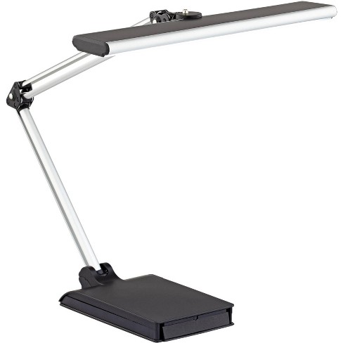 360 Lighting Modern Desk Lamp with USB Port and Phone Cradle 25" High Metallic Black and Silver Adjustable Swivel LED for Bedroom Office - image 1 of 4