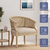 GDFStudio Velie French Country Fabric Upholstered Wood and Cane Accent Chair - 4 of 4