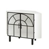 Corner Cabinet 37.40 inch Corner Table Sideboard Cabinet with 2 Doors and 2-Tier Shelves Free-Standing Metal Frame Storage Shelf Organizer White - 4 of 4