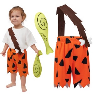 Joyfy Toddler Halloween Caveman Costume Outfits, Baby Costume Strap Pants for Boys, Family Cosplay Outfit for Halloween Dress Up Party - 1 of 4