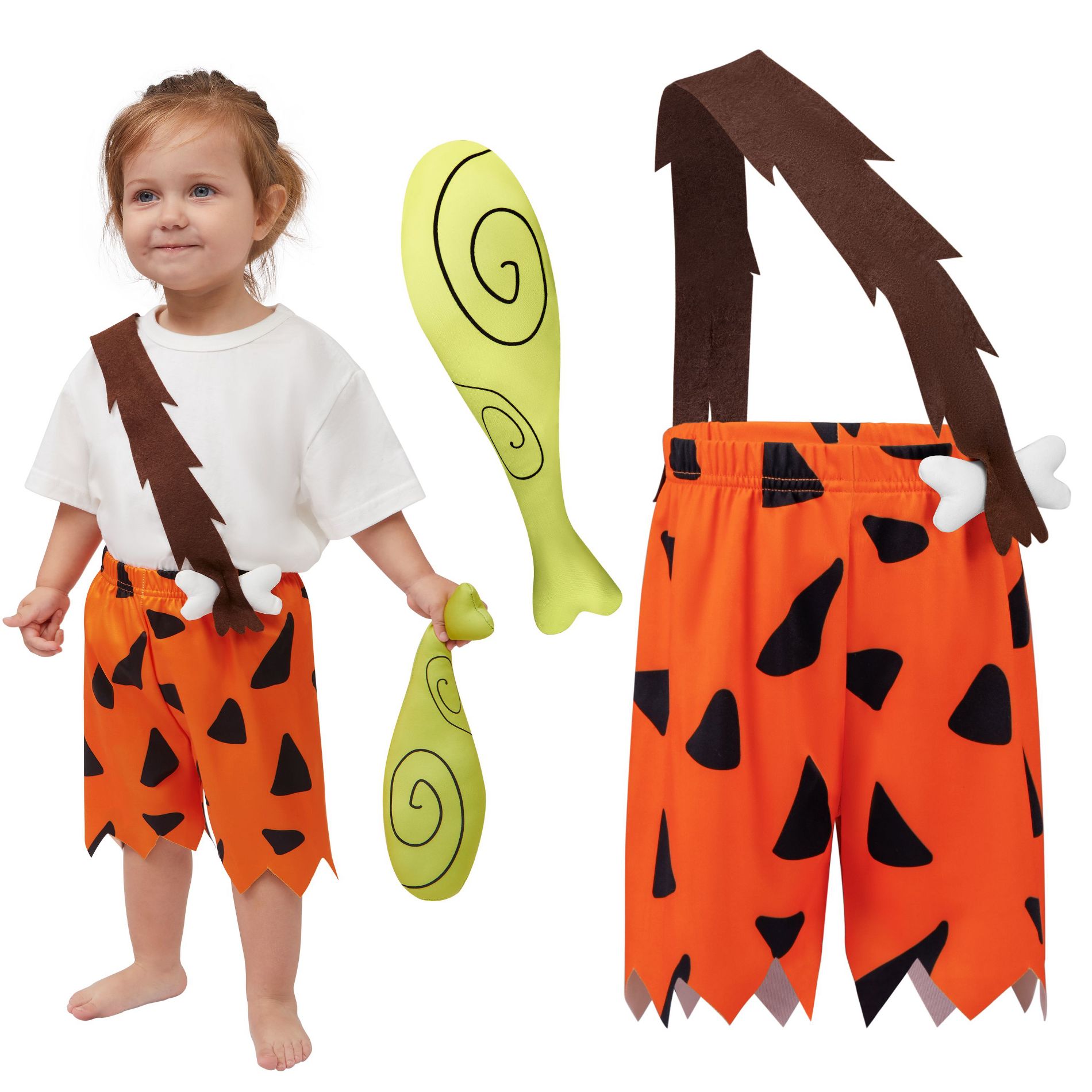 Joyfy Toddler Halloween Caveman Costume Outfits, Baby Costume Strap Pants for Boys, Family Cosplay Outfit for Halloween Dress Up Party