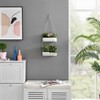2 Tier Hanging Metal Trough Wall Planter White - Danya B.: Indoor/Outdoor Nautical Decor, No Assembly Required - 3 of 4