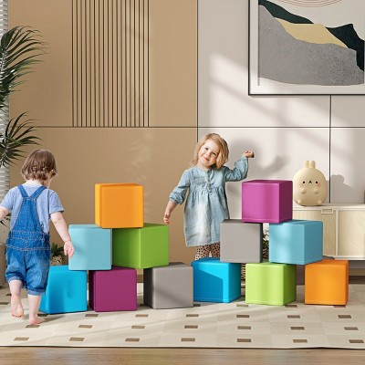 Baofuwish Multicolor 12-Piece Soft Play Block Set,Modern Foam Building & Stacking Blocks,Non-Toxic Learning Toy for Toddlers,Babies & Preschool Kids