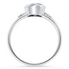 Pompeii3 1.64Ct Oval Tanzanite Diamond Ring 14k White Gold Lab Created - 3 of 4