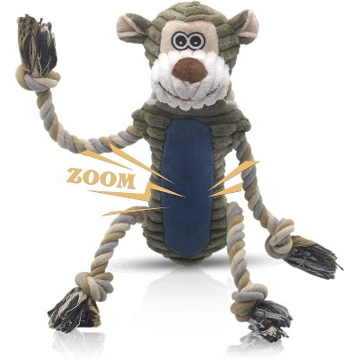 ZippyPaws Dog Chew Toys, Squeaky Dog Toys, Interactive Tug of War Puppy Toys, Stuffed Dog Toys for Small, Medium and Large Dogs - Monkey