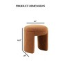 PAGED Accent Ottoman Round Top Vanity Stool Contemporary Foot Stool with Teddy-Like Fabric for Entryway, Bedroom - 2 of 4