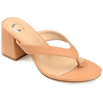 Journee Collection Womens Alika Slip On Block Heel Sandals