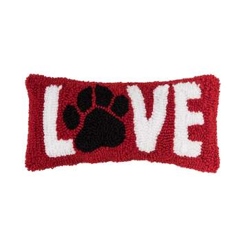 C&F Home 6" x 12" Love Paw Pet Hooked Valentine's Day Pillow