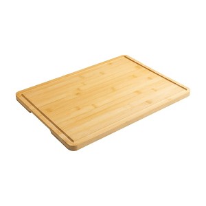 12" x 17.5" Non-slip Bamboo Cutting Board, 100% Natural Bamboo Color, with Juice Groove - 1 of 4