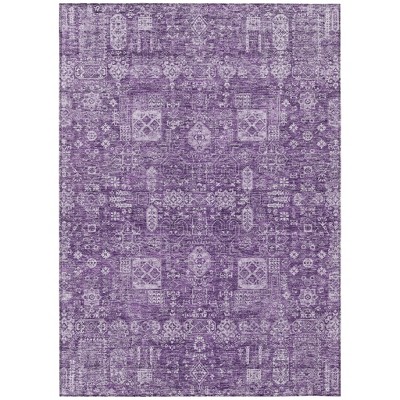 Purple Lilac And Lavender Oriental Washable Indoor Outdoor Area Rug