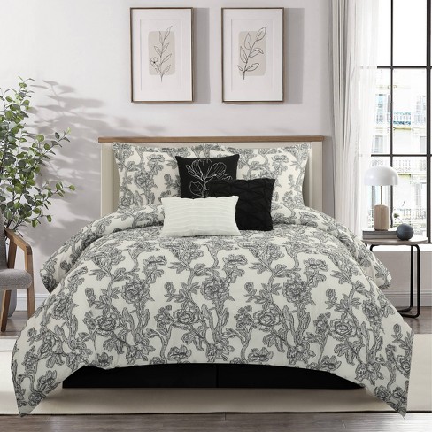 Nanshing 7pc Maybole Floral Comforter Set Off-White - image 1 of 4