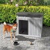 SEVOBAL Pet Crates and Houses Dog House Easy Assembly Open Roof Cleaning Weatherproof Spacious for Indoor and Outdoor, Gray, 42.87"*32.95"*31.61" - 2 of 4