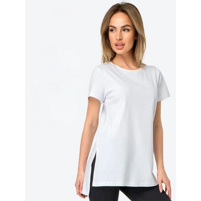 Mocamel Women's Casual Crew Neck Short Sleeve Tunic Top Loose Fit Solid Color Tee for Streetwear & Daily Wear