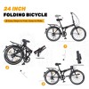 Whisen 24" Folding City Bike, Adult Bicycles with Shimano 7-Speed, Steel Frame - 4 of 4