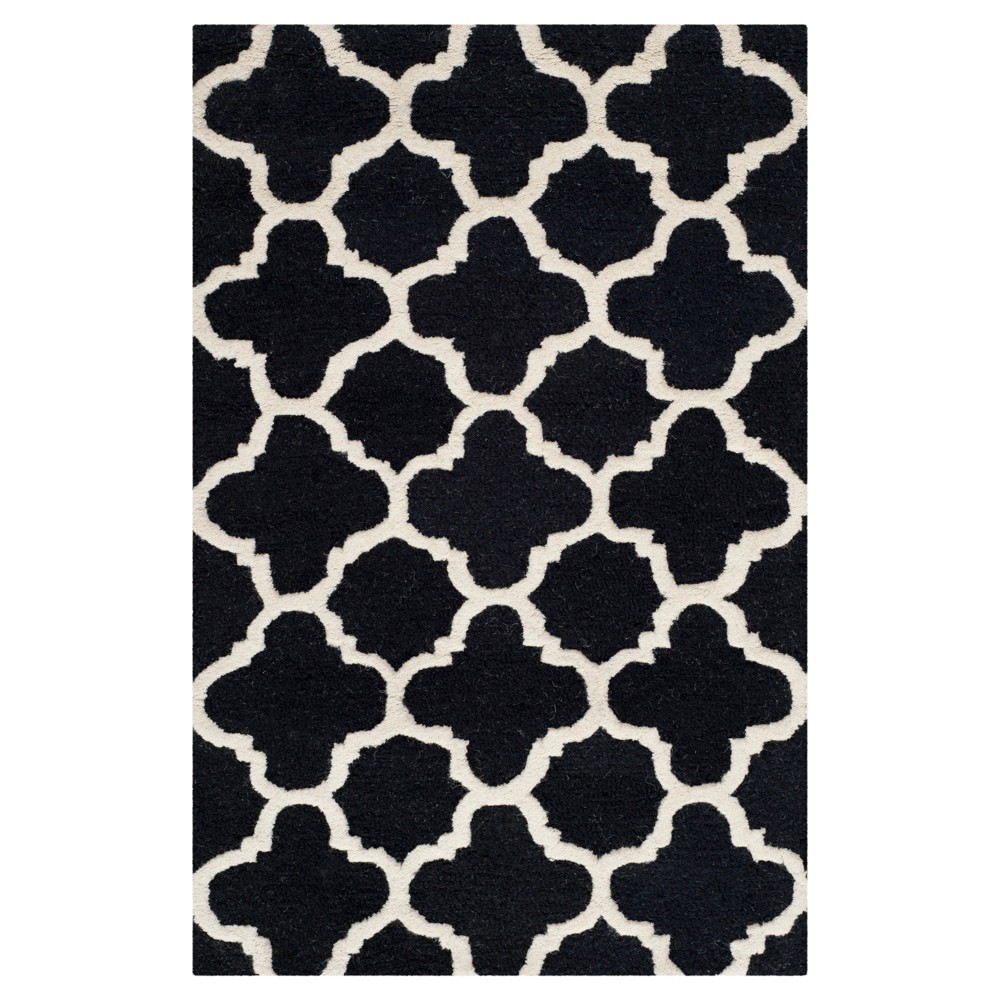 2'x3' Trellis Accent Rug Black - Safavieh