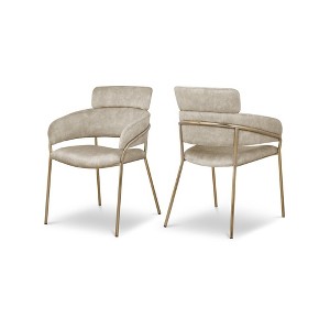 Meridian Furniture,Yara Velvet Dining Chair, Set of 2 - 1 of 4