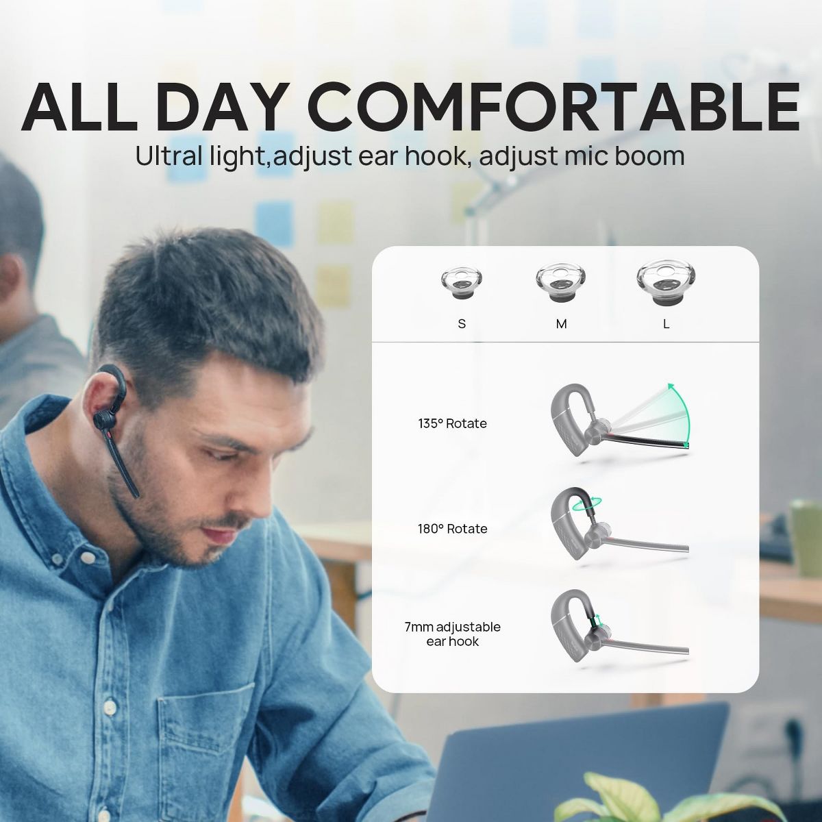 Yealink BH71 Pro Bluetooth Headset with USB-C/A Dongle - thumbnail 6