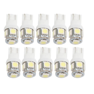 Unique Bargains 10PCS T10 LED Lights 5050 Bulb W5W 194 192 License Plate Light White 6000K New