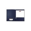 JAM Paper 2-Pocket Presentation Folders Navy Linen 100/Box 26982B - 3 of 4