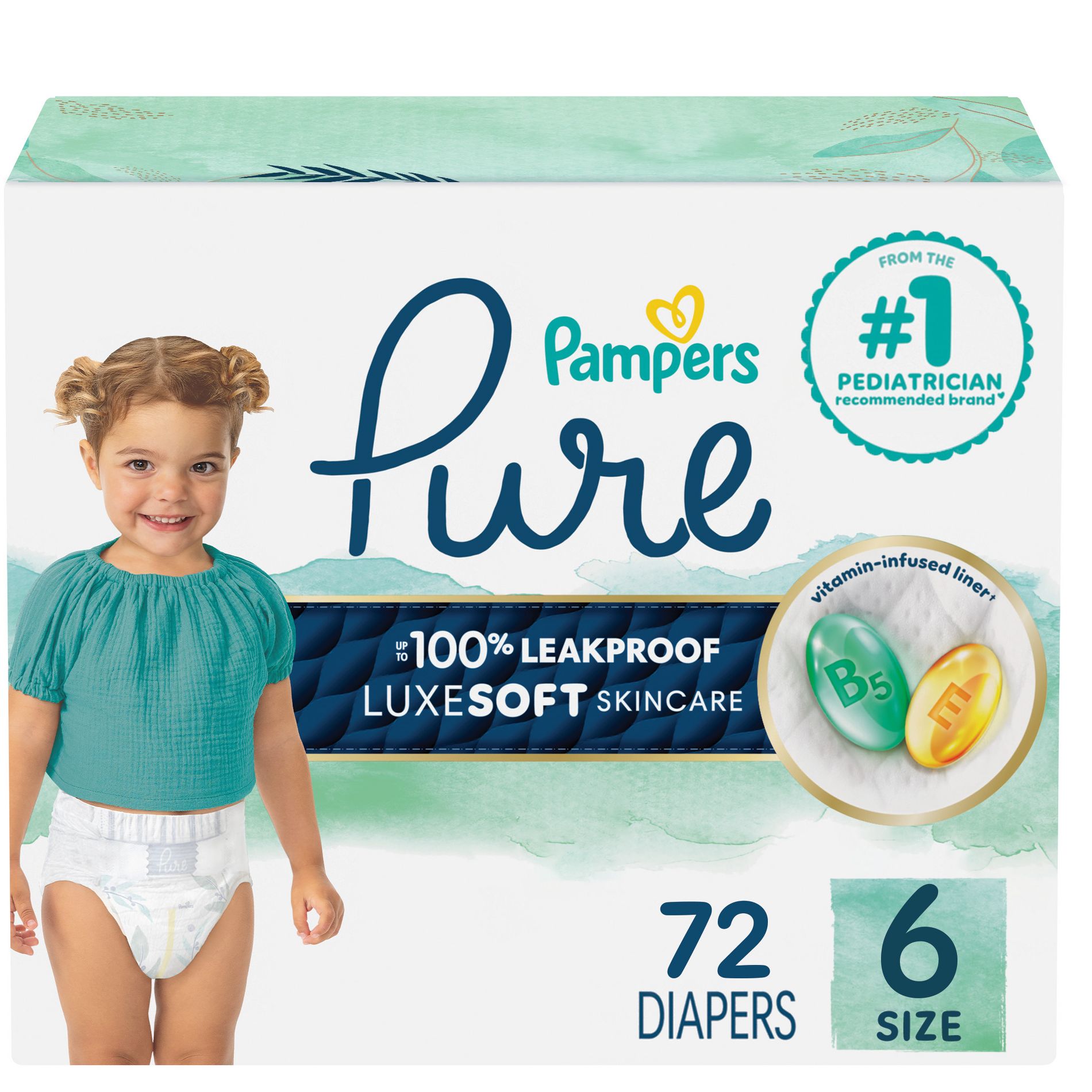 Pampers Pure Protection Diapers Pack - Size 6 - 72ct