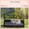 Lyngins Premium Wicker Pet Bed for Outdoor with Canopy,Water-Resistant Rattan Medium Dog Sofa Bed - 3 of 4