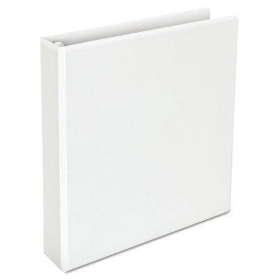 UNIVERSAL Push-Open Deluxe Plus D-Ring View Binder 1-1/2" Capacity 8-1/2 x 11 White 30722