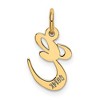 Black Bow Jewelry 14k Yellow Gold Ella Collection Small Fancy Script Initial Pendant A-W - 3 of 4