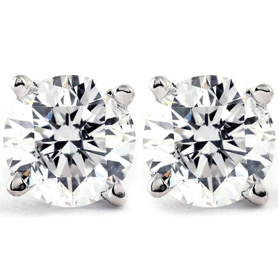 Pompeii3 1 ct T.W. Diamond Screw Back Studs 14k White Gold Lab Created Eco Friendly