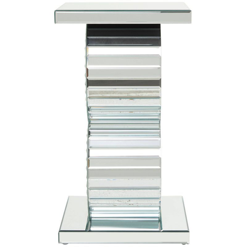 Glam Glass Pedestal Accent Table Silver - Olivia &#38; May, 5 of 6