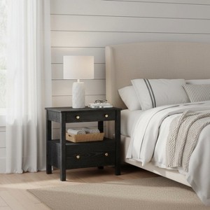 GDFStudio Hawthorne 25" Modern 2 Drawer Nightstand - 1 of 4
