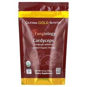 California Gold Nutrition Fungiology®, Certified Organic Cordyceps Militaris Powder, 4.2 oz (120 g) - 1 of 4