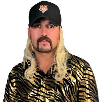 Seeing Red Tiger Trainer Hat w/ Attached Mullet Adult Men's Costume Accessory One Size