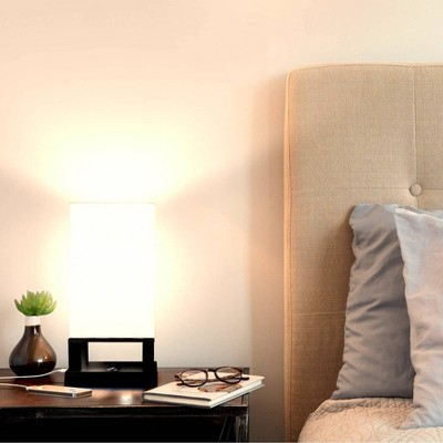 Classic Black Modern USB Charging Table Lamp