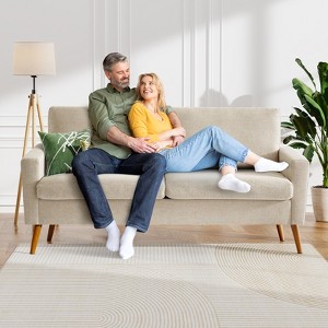 Dyonery 68" Small Loveseat for Bedroom Office Mid Century Modern Loveseat Sofa Couch with Spring Cushion for Livng Room,Solid Wood,Tool-Free Assembly - 1 of 4