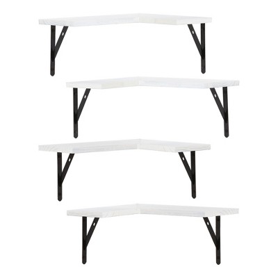 Unique Bargains Wood Wall Mounted Bathroom Bracket Shelf 16 x 11.4 x 0.7 Inch