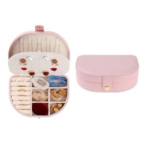 Unique Bargains Travel Size Small Portable Seashell-Shaped PU Leather Jewelry Box for Women and Girls - 1 of 4