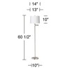360 Lighting Modern Swing Arm Floor Lamp 60.5" Tall Brushed Nickel White Hardback Drum Shade for Living Room Reading Bedroom Office - 3 of 3