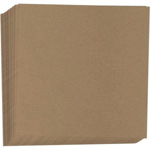 Hamilco Brown Kraft Cardstock Scrapbook Paper 12x12 Thick Blank Card Stock Heavy Weight 130 lb Cover - 25 Pack - 1 of 4