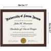 Americanflat 8.5x11 Diploma Frame with Shatter-Resistant Glass - Document Frame with Engineered Wood - Legacy Collection - Dark Oak - 3 of 4