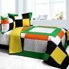 Slickblue Full/Queen Quilt Set Patchwork Reversible Vermicelli Quilted Geometric Design, 3 Colors - 2 of 4